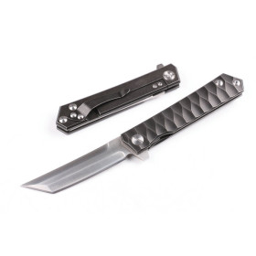 D2 Tactical Camping Knife Titanium Handle Self-defense Hunting Folding Blade  EDC Pocket Knife UD404944
